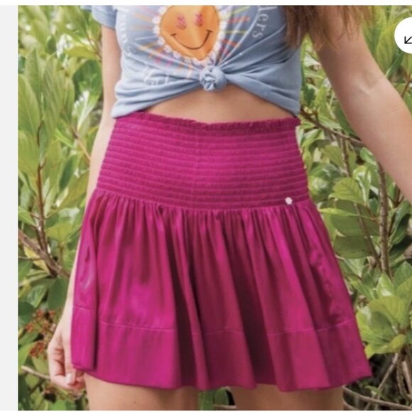 Natural Life Shorts Womens XS/S Pink Smocked Waist Flowy Boho Festival Polyester - Picture 1 of 7